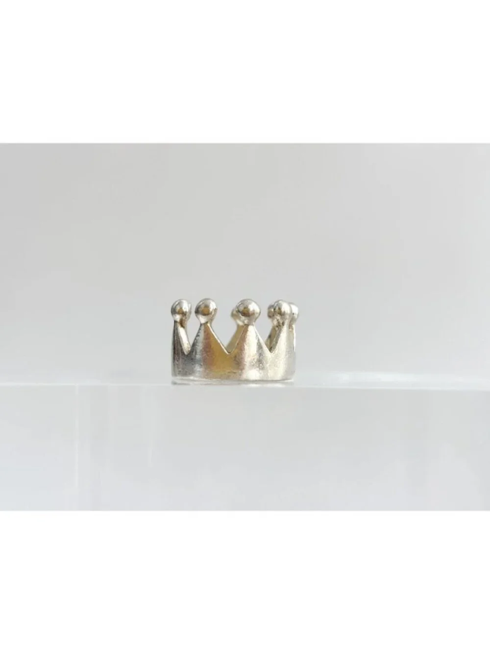 Crown Shaped Polished Bright Minimalist Sterling Silver 925 Vintage Ring - sz 6
